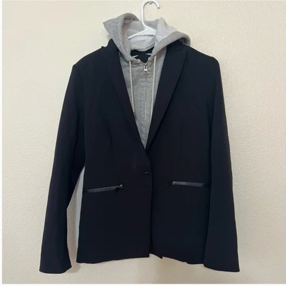 Veronica Beard Black Iconic Scuba Gray Dickey Blazer Jacket 6